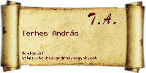 Terhes András névjegykártya